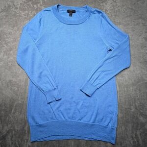 J.Crew Sweater Womens Sz M 100% Merino Wool Crew Neck Royal Blue Minimalist